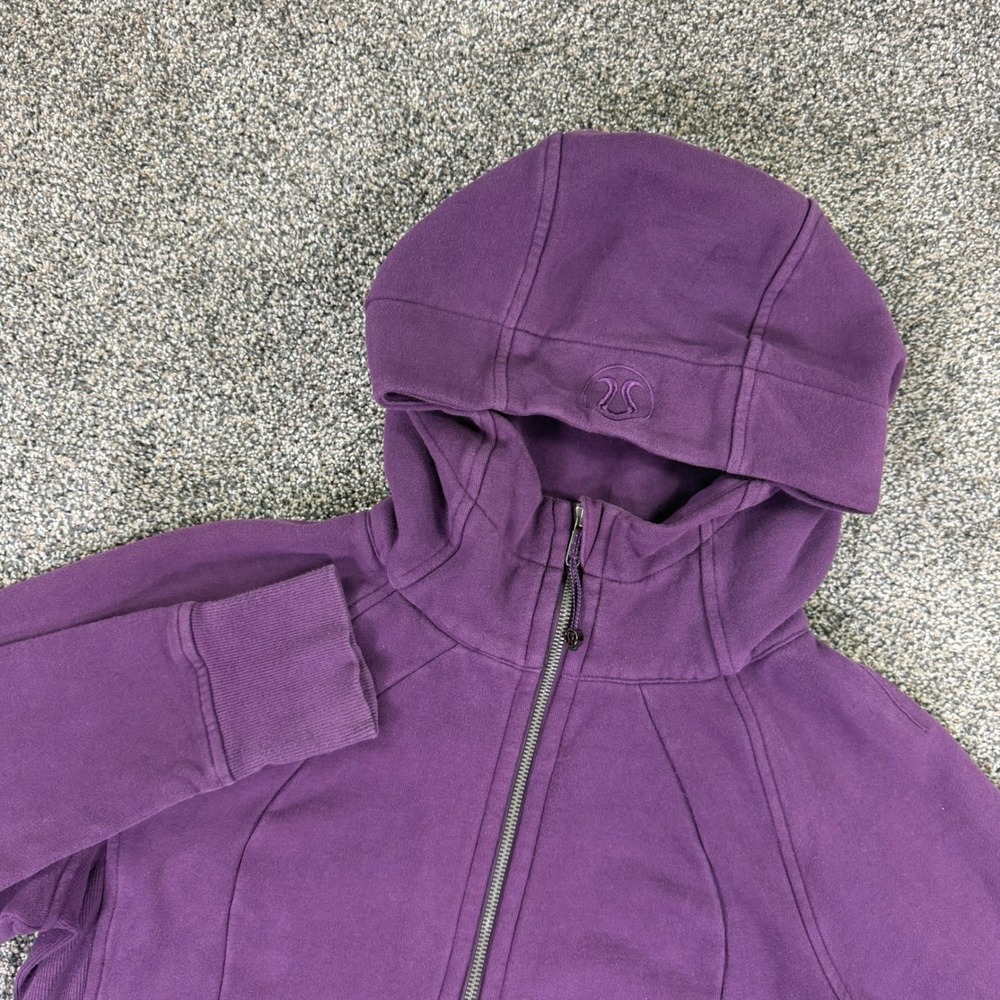 Lululemon Define Full Zip Hoodie Women 10 Purple Fleece Jacket Thumbholes W4AWMS